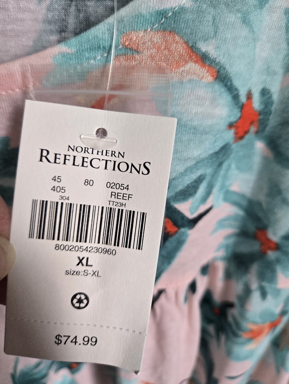 New NORTHERN REFLECTIONSPink Floral Short Sleeve Linen & Rayon Top - Picture 5 of 9